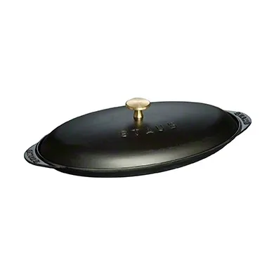 Staub oval fish dish, black STAUB