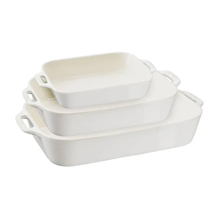 Staub oven dishes 3 pieces - Ivory white - STAUB