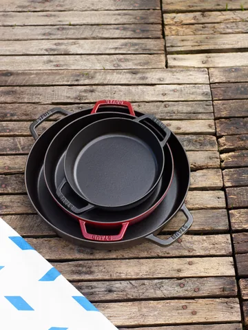 Staub paella pan cast iron 2 handles Ø34 cm - Black - STAUB