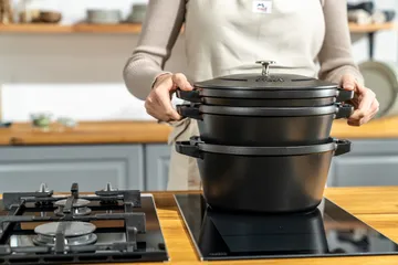 Staub Pot & saucepan set stackable 5 pieces - Black - STAUB