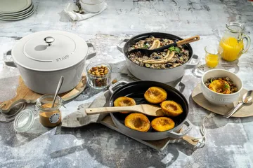 Staub Pot & saucepan set stackable 5 pieces - White truffle - STAUB