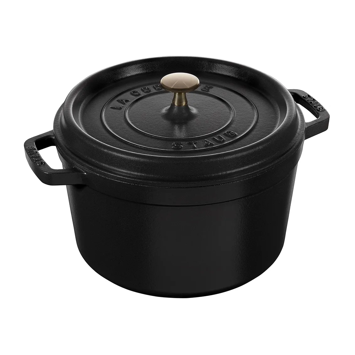 Staub round casserole dish high 4.8 L, Mattblack STAUB