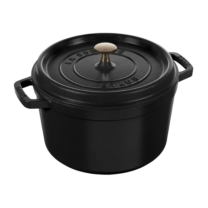 Staub round casserole dish high 4.8 L - Mattblack - STAUB