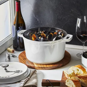 Staub round casserole dish high 4.8 L - White Truffle - STAUB