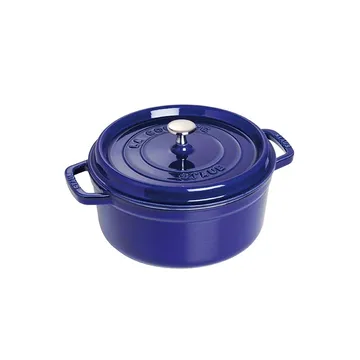 Staub round casserole dish. Three layers of enamel 3.8 l - Dark blue - STAUB