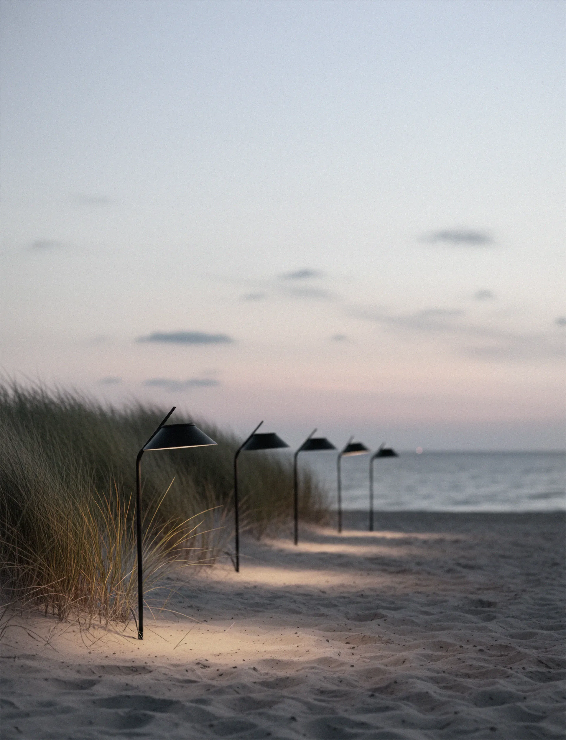 Angle solar bollard light with stand, Black Stelton