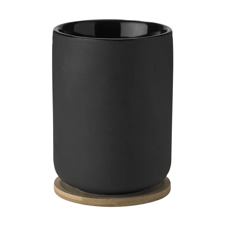 Theo thermal mug with coaster 25 cl - Black - Stelton