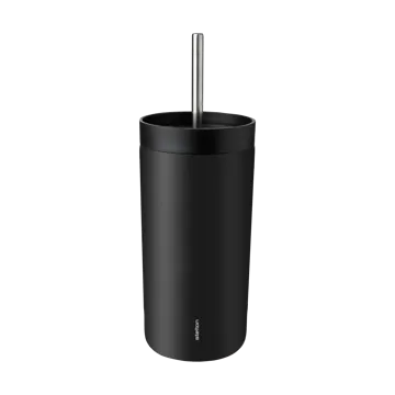 To Go Sip thermos mug with straw 0.4 L - Soft black - Stelton
