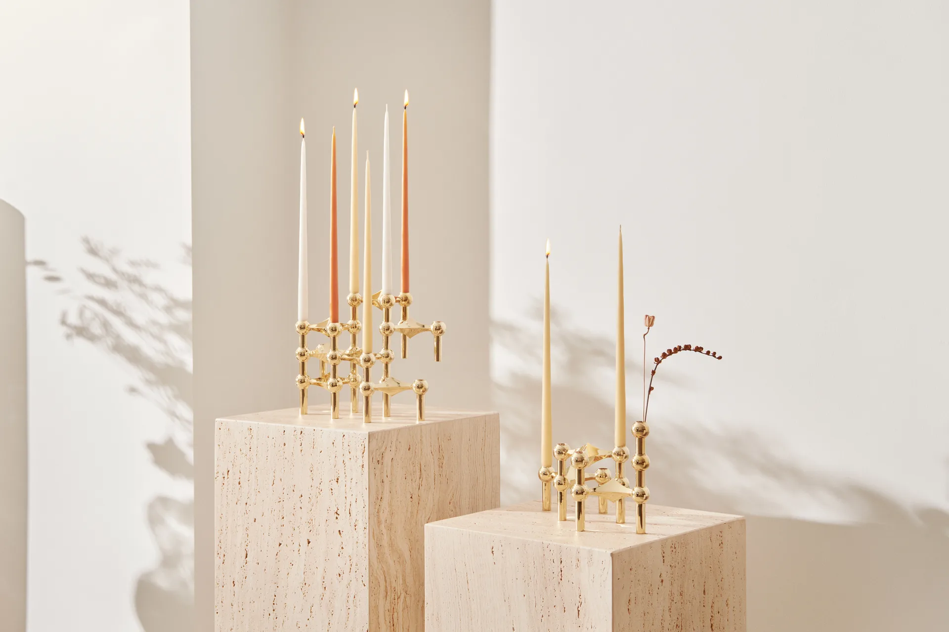 Nagel candle holder, brass STOFF Nagel