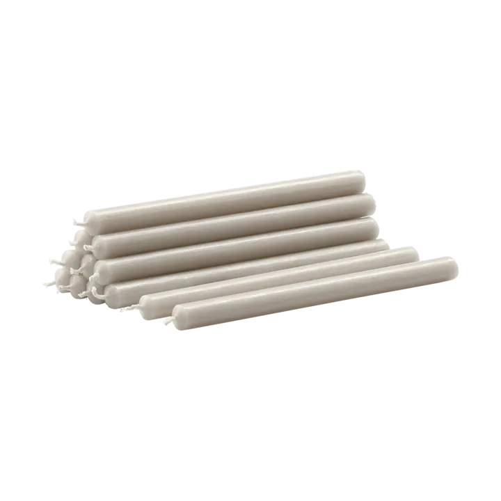 Nagel candles 12-pack - Linen grey - STOFF Nagel