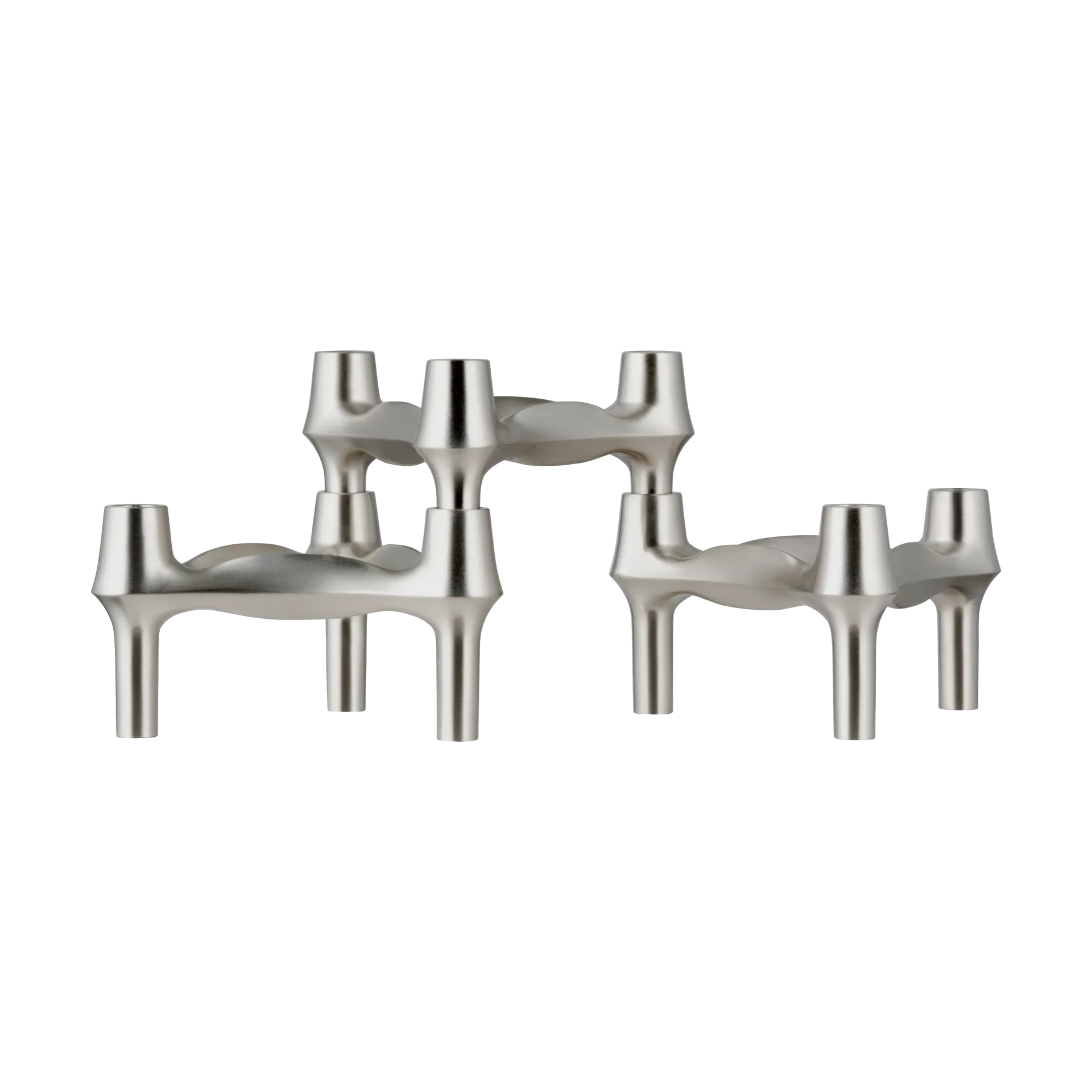 STOFF Nagel BMF candle holder 3-pack, Brushed chrome STOFF Nagel