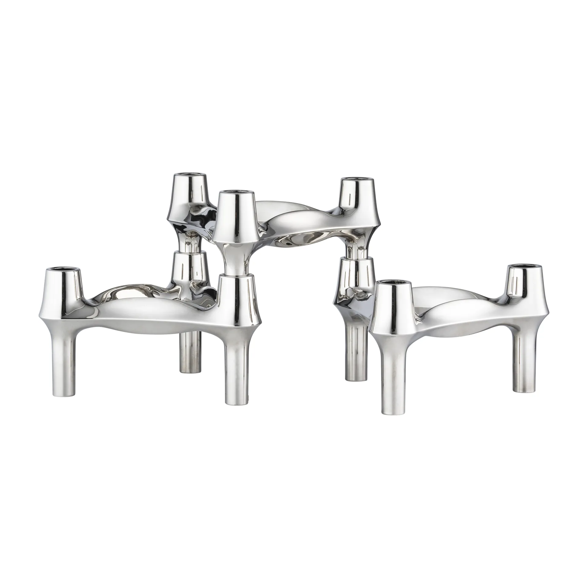 STOFF Nagel BMF candle holder 3-pack, Chrome STOFF Nagel
