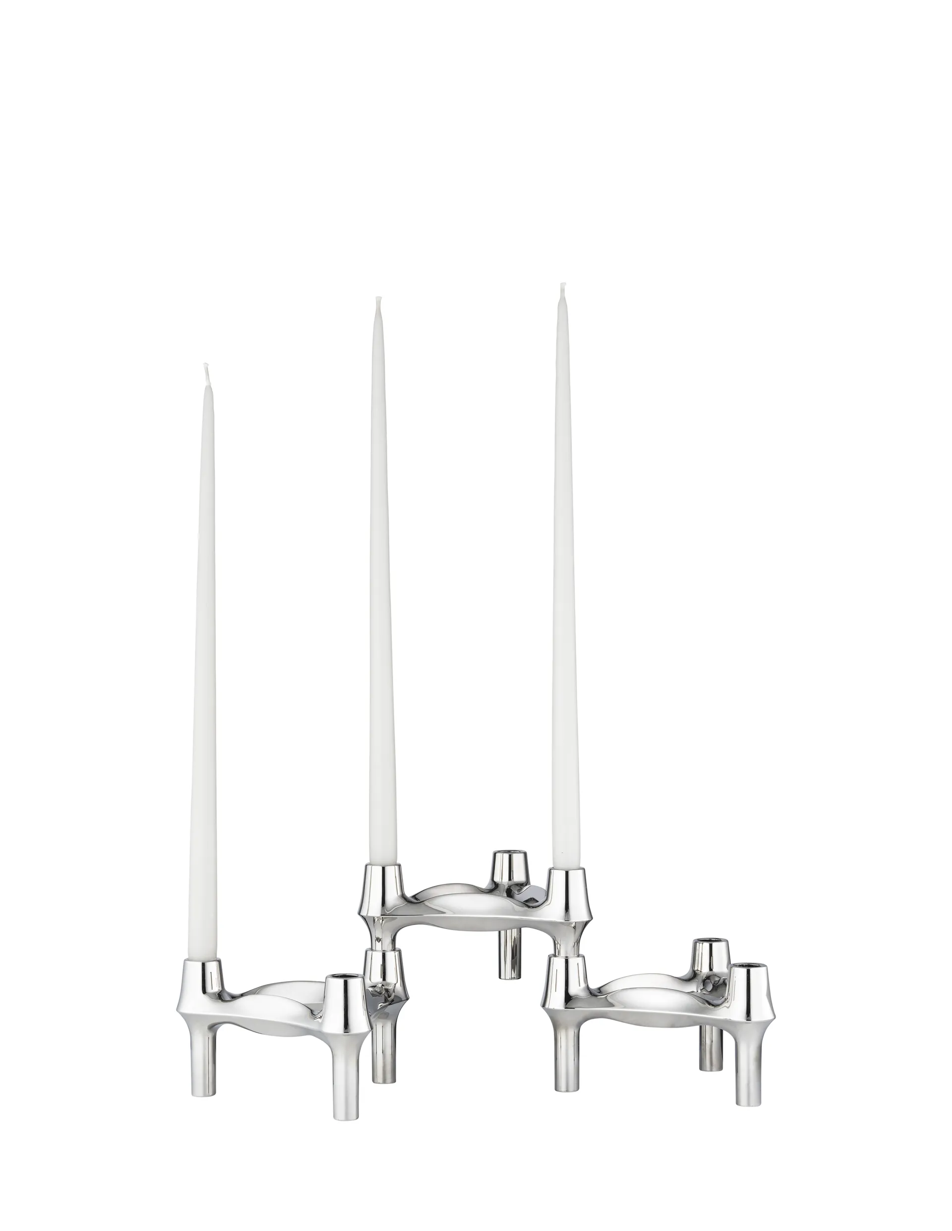 STOFF Nagel BMF candle holder 3-pack, Chrome STOFF Nagel