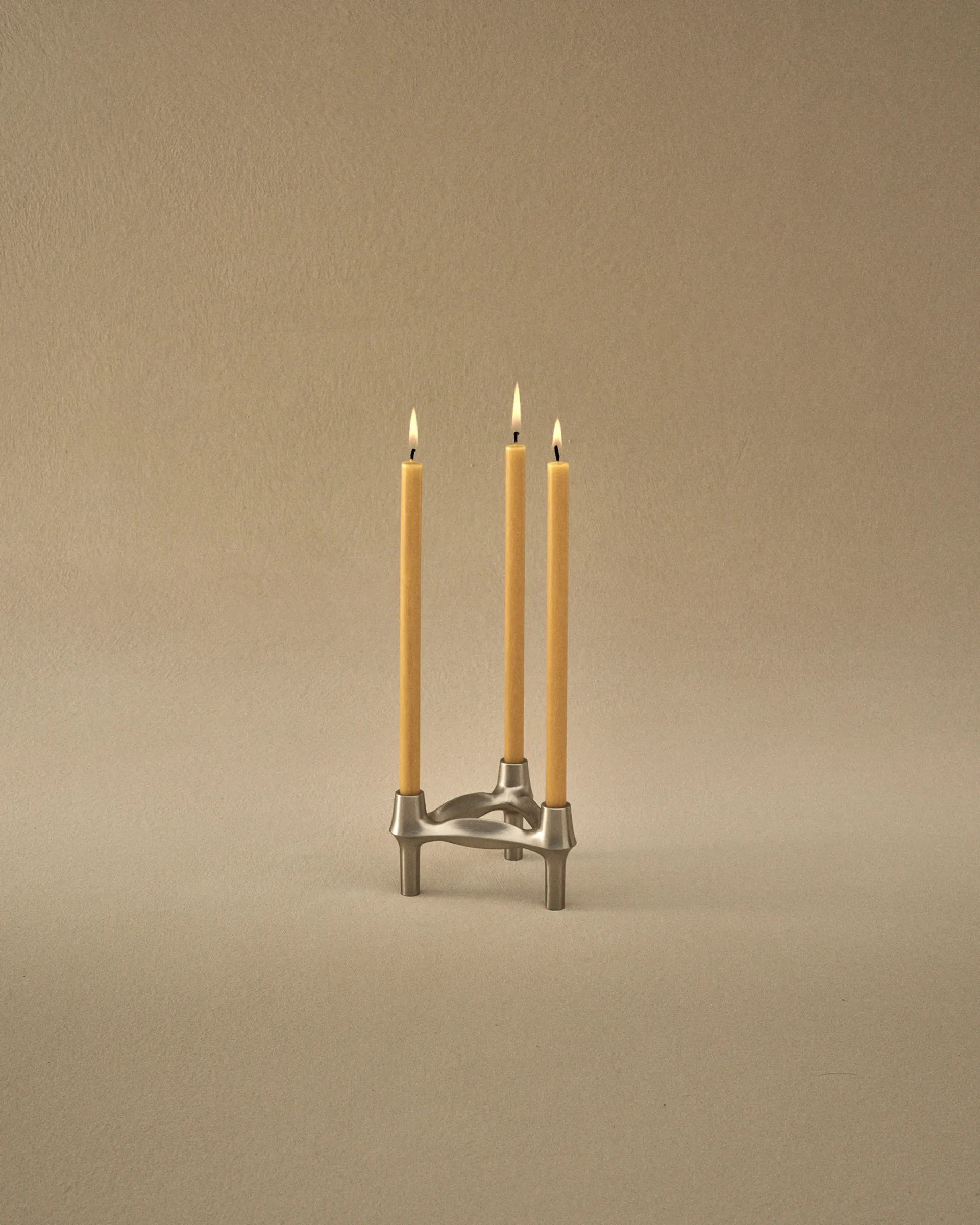 STOFF Nagel BMF candle holder, Brushed chrome STOFF Nagel