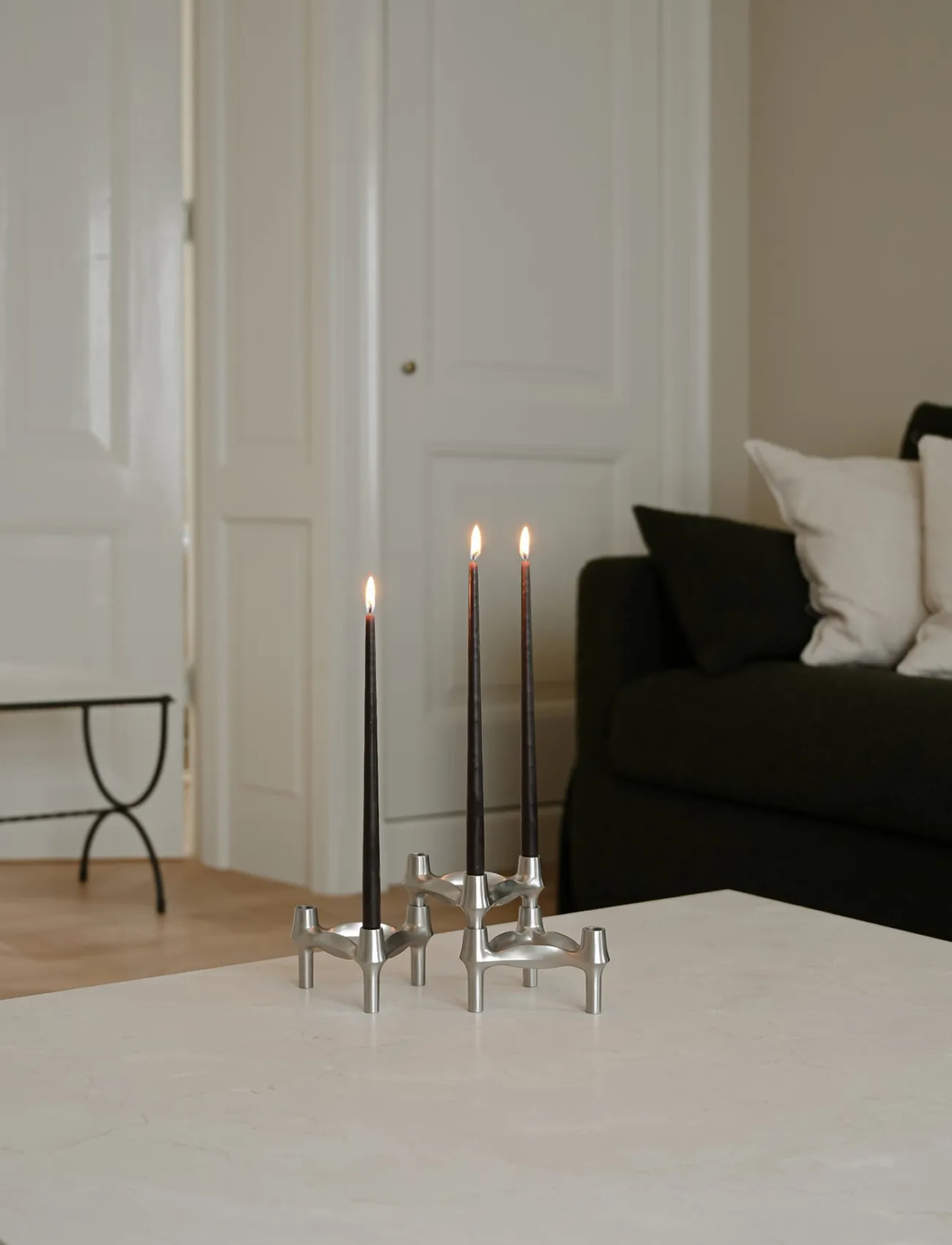 STOFF Nagel BMF candle holder, Brushed chrome STOFF Nagel