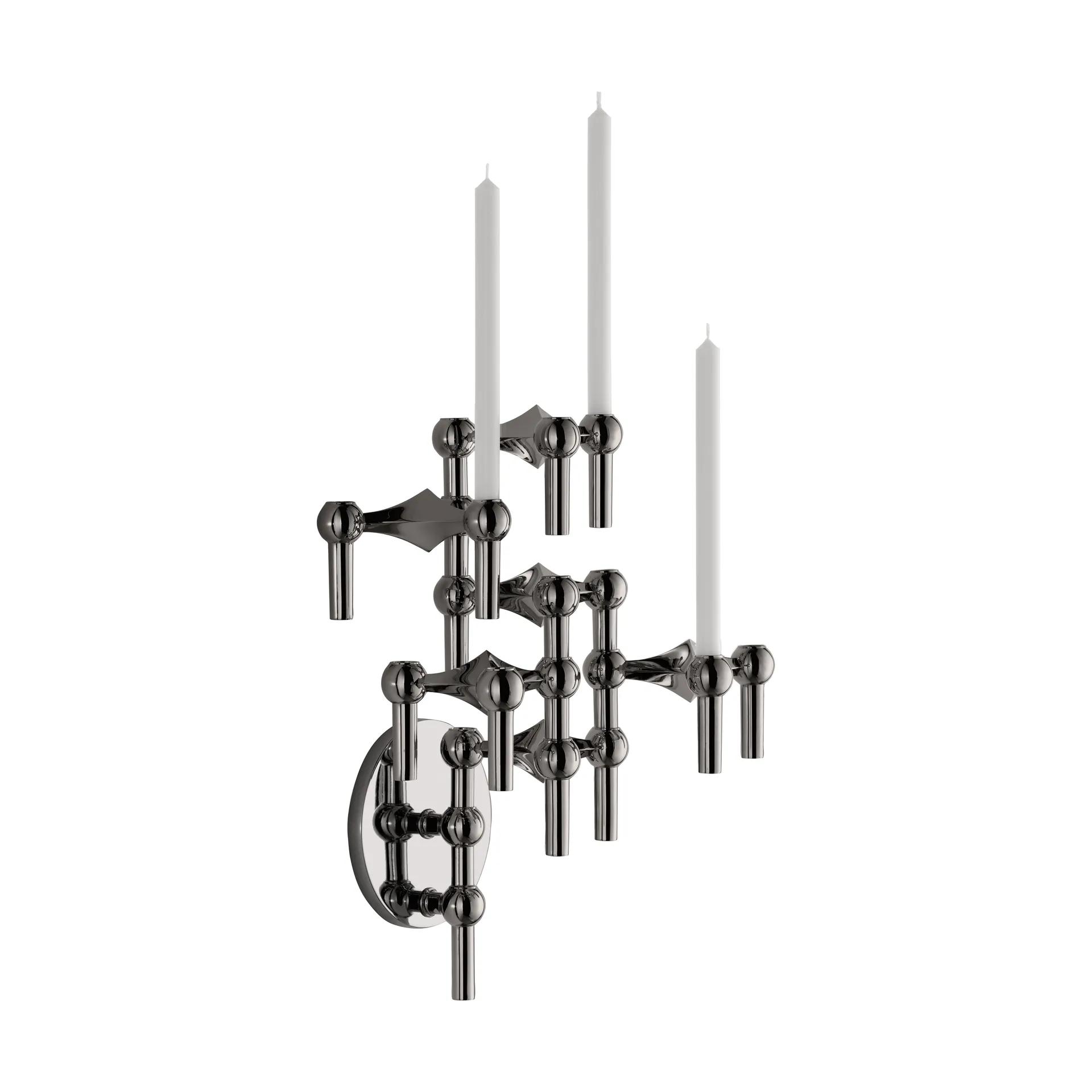STOFF Nagel candle holder wall-mounted, Black chrome STOFF Nagel