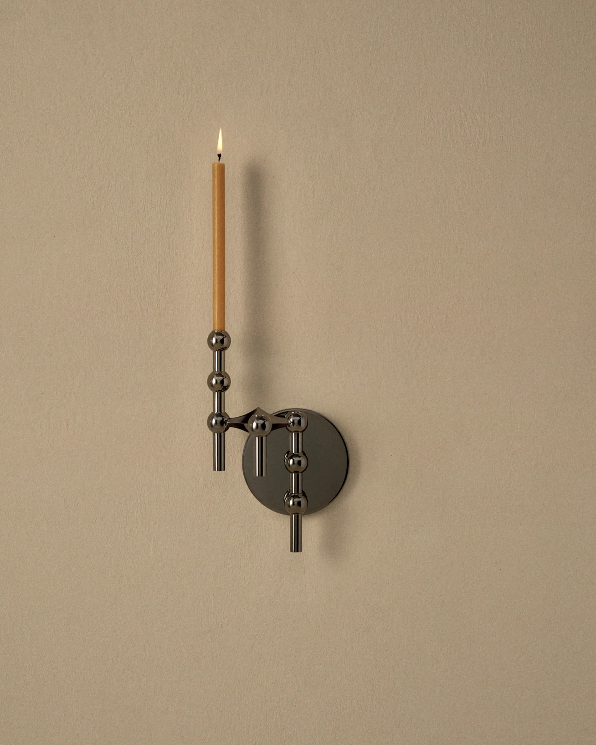 STOFF Nagel candle holder wall-mounted, Black chrome STOFF Nagel