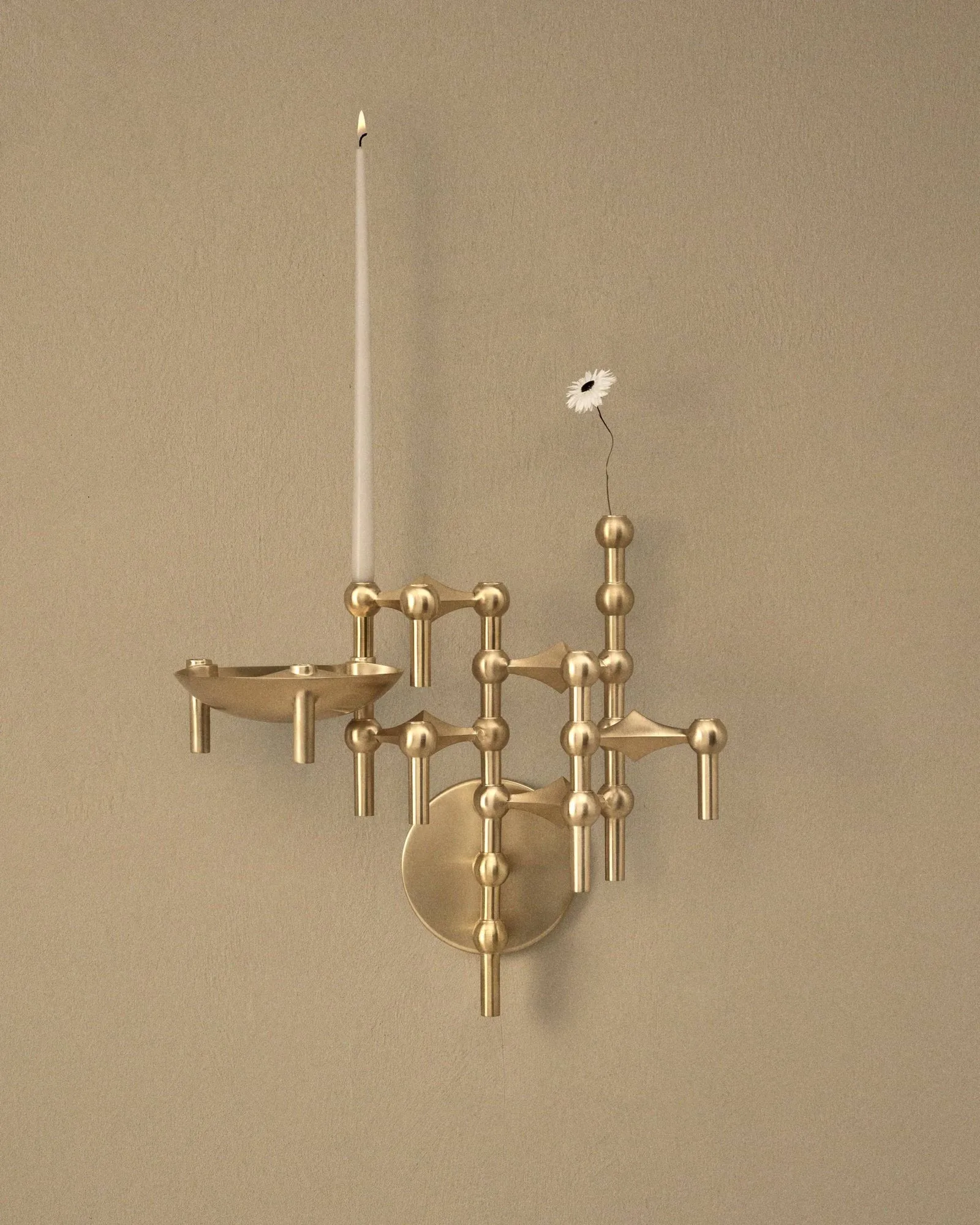 STOFF Nagel candle holder wall-mounted, Brushed brass STOFF Nagel