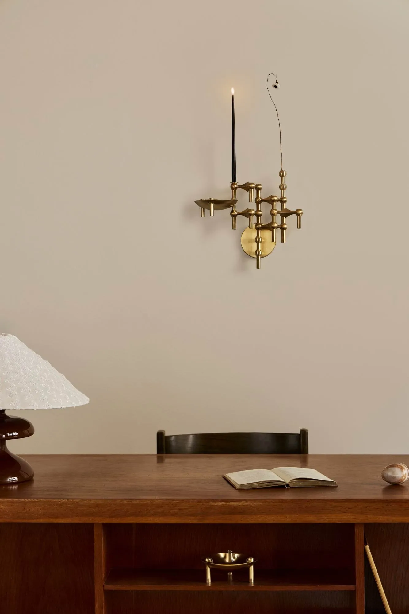 STOFF Nagel candle holder wall-mounted, Brushed brass STOFF Nagel