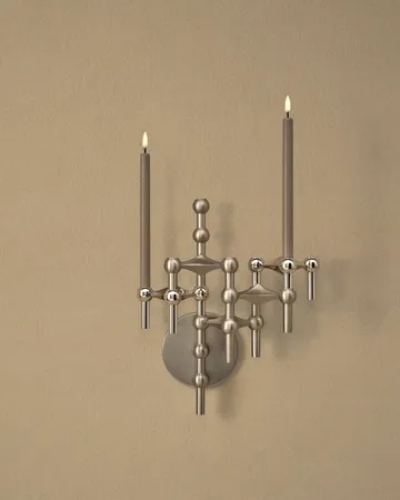 STOFF Nagel candle holder wall-mounted - Brushed chrome - STOFF Nagel
