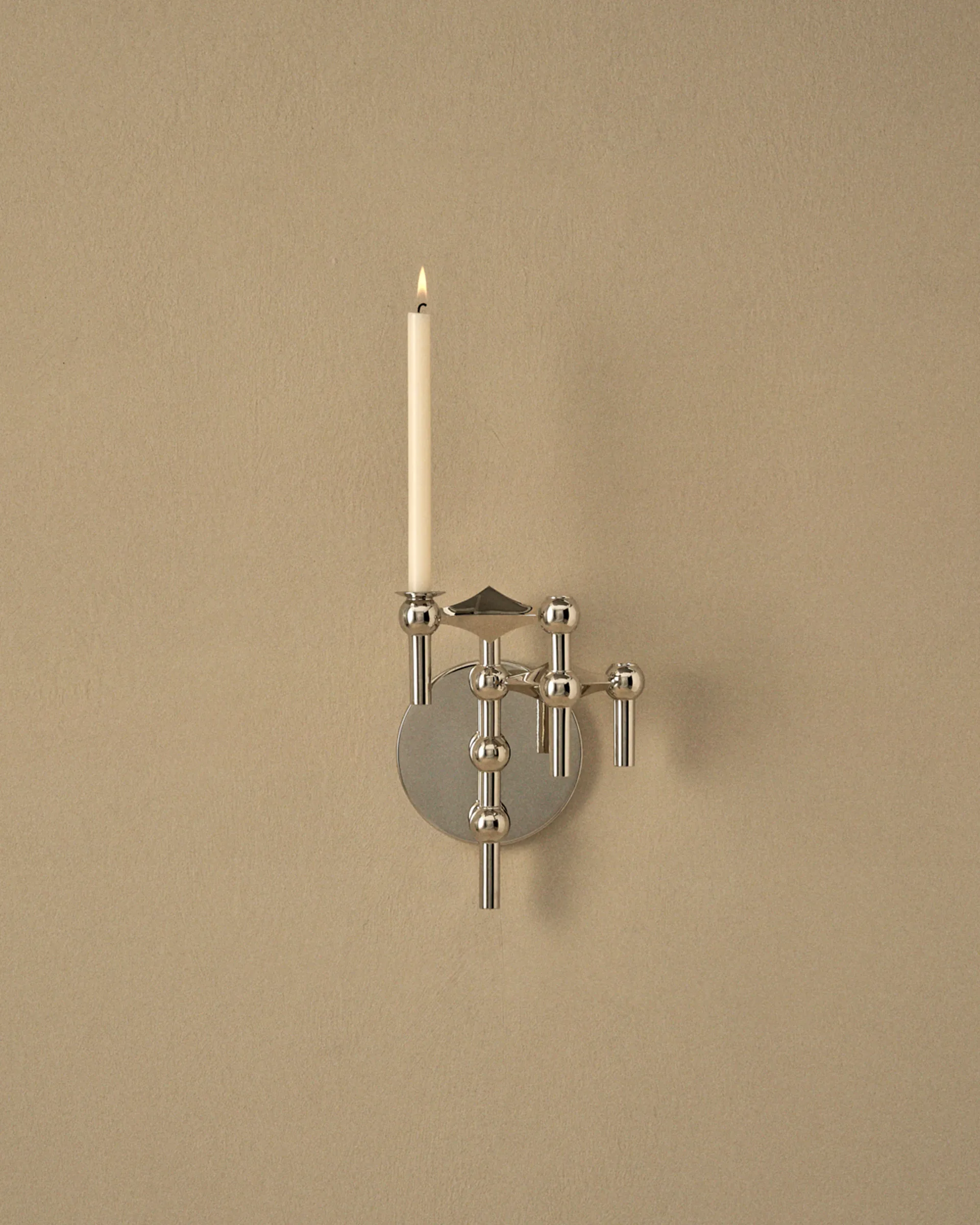 STOFF Nagel candle holder wall-mounted, Chrome STOFF Nagel
