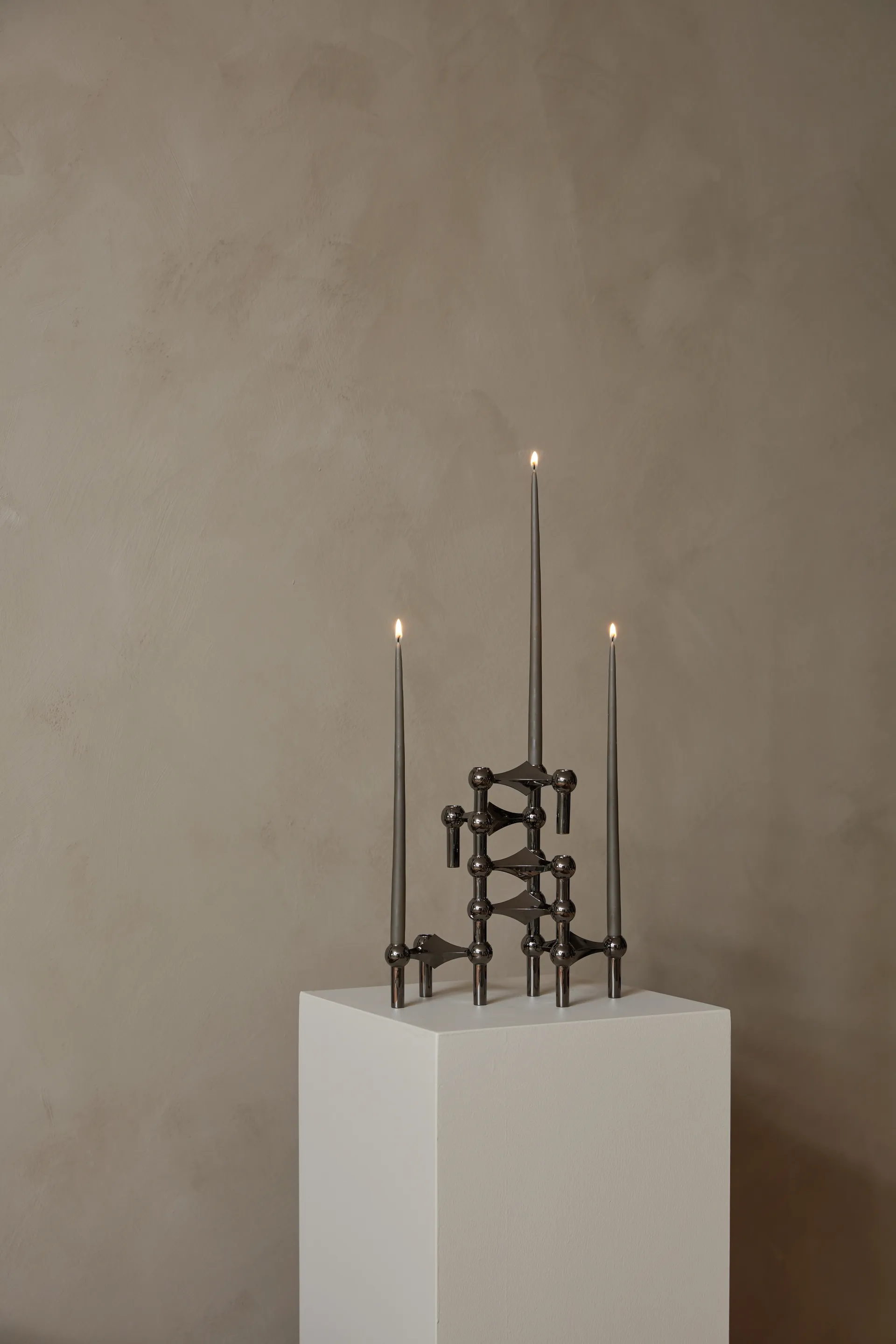 STOFF Nagel candle sticks 3-pack, Black chrome STOFF Nagel