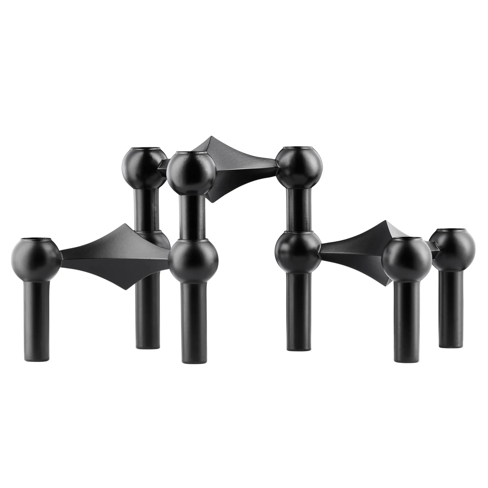 STOFF Nagel candle sticks 3-pack, black STOFF Nagel