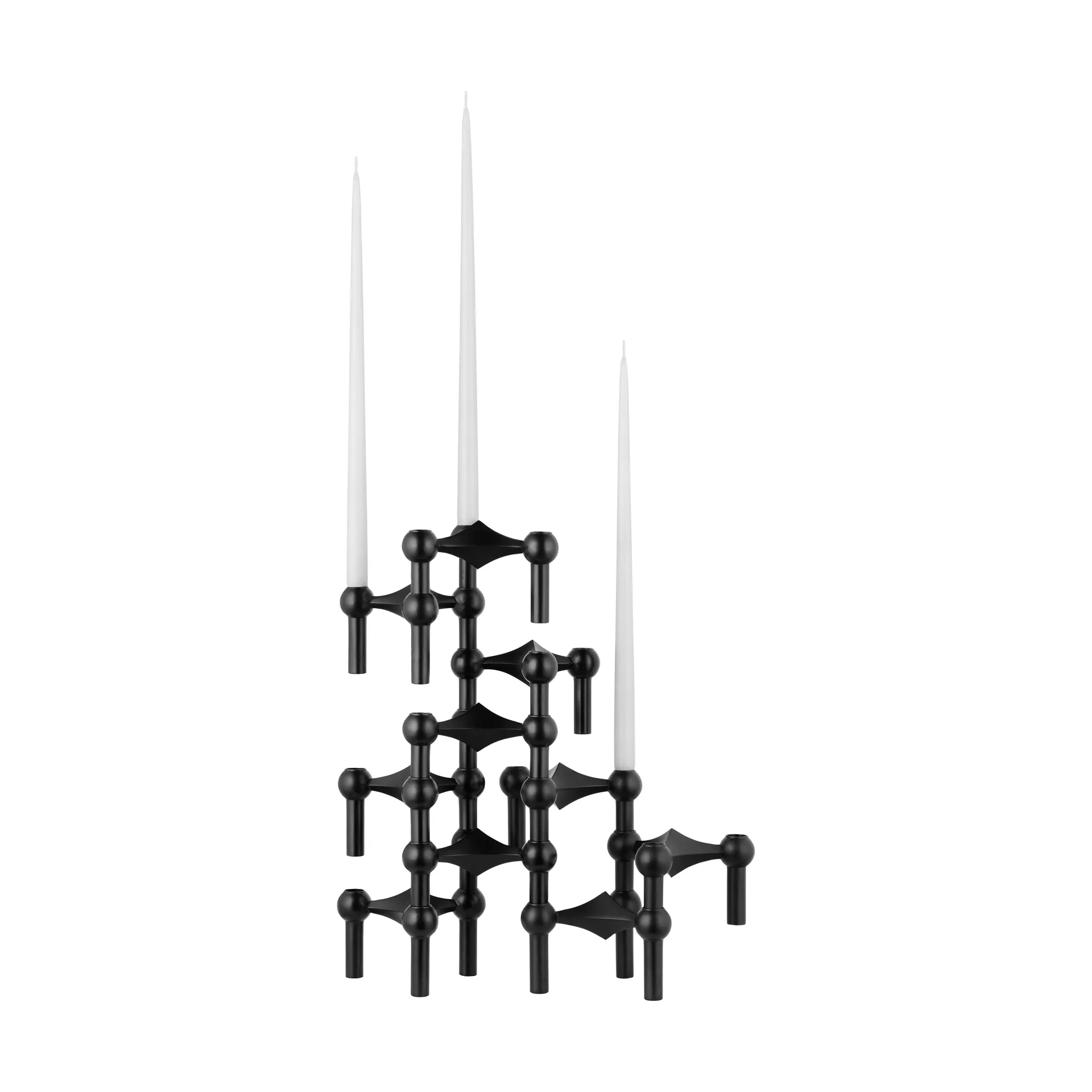 STOFF Nagel candle sticks 3-pack, black STOFF Nagel