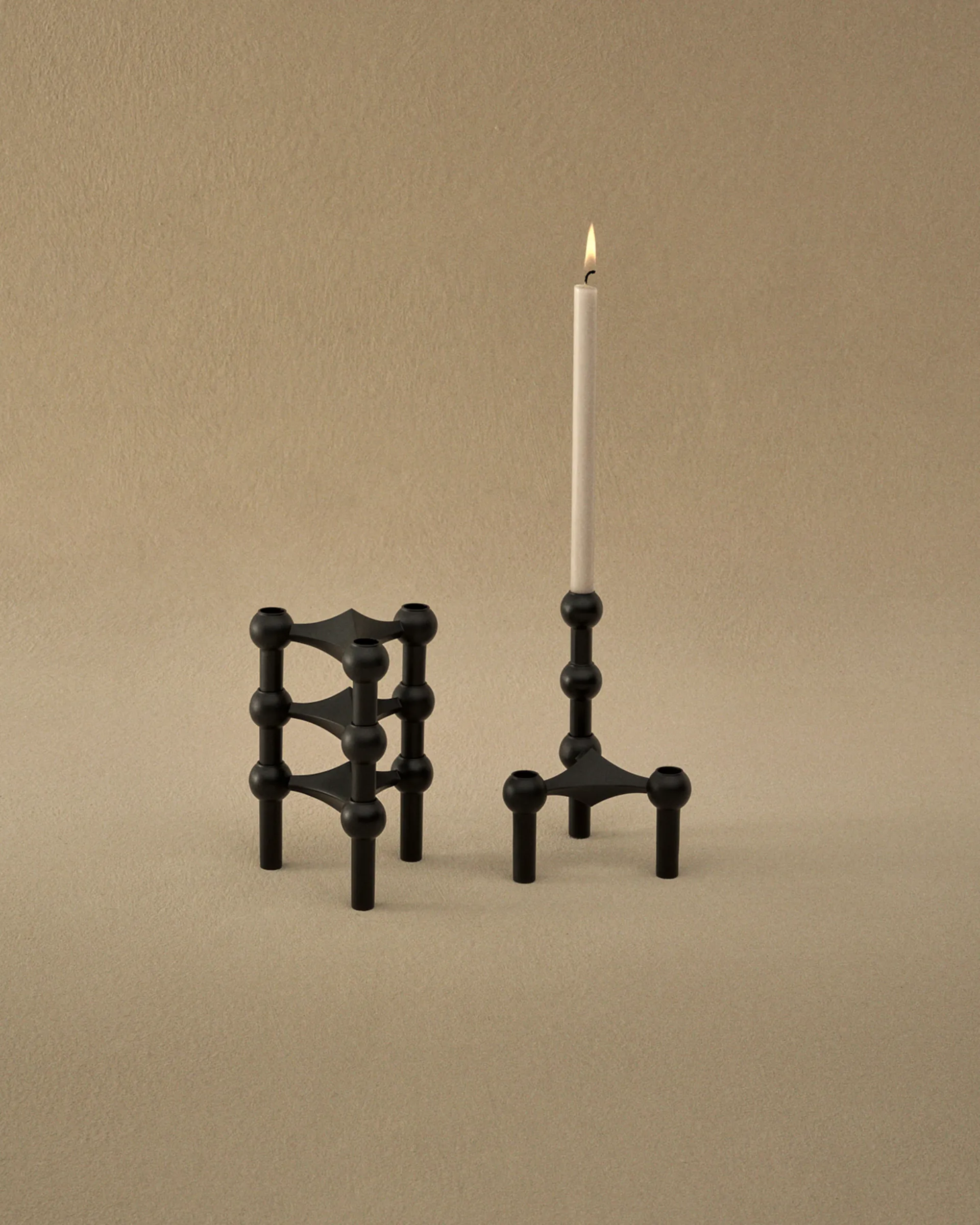 STOFF Nagel candle sticks 3-pack, black STOFF Nagel