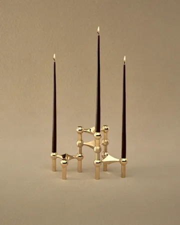 STOFF Nagel candle sticks 3-pack - brass - STOFF Nagel