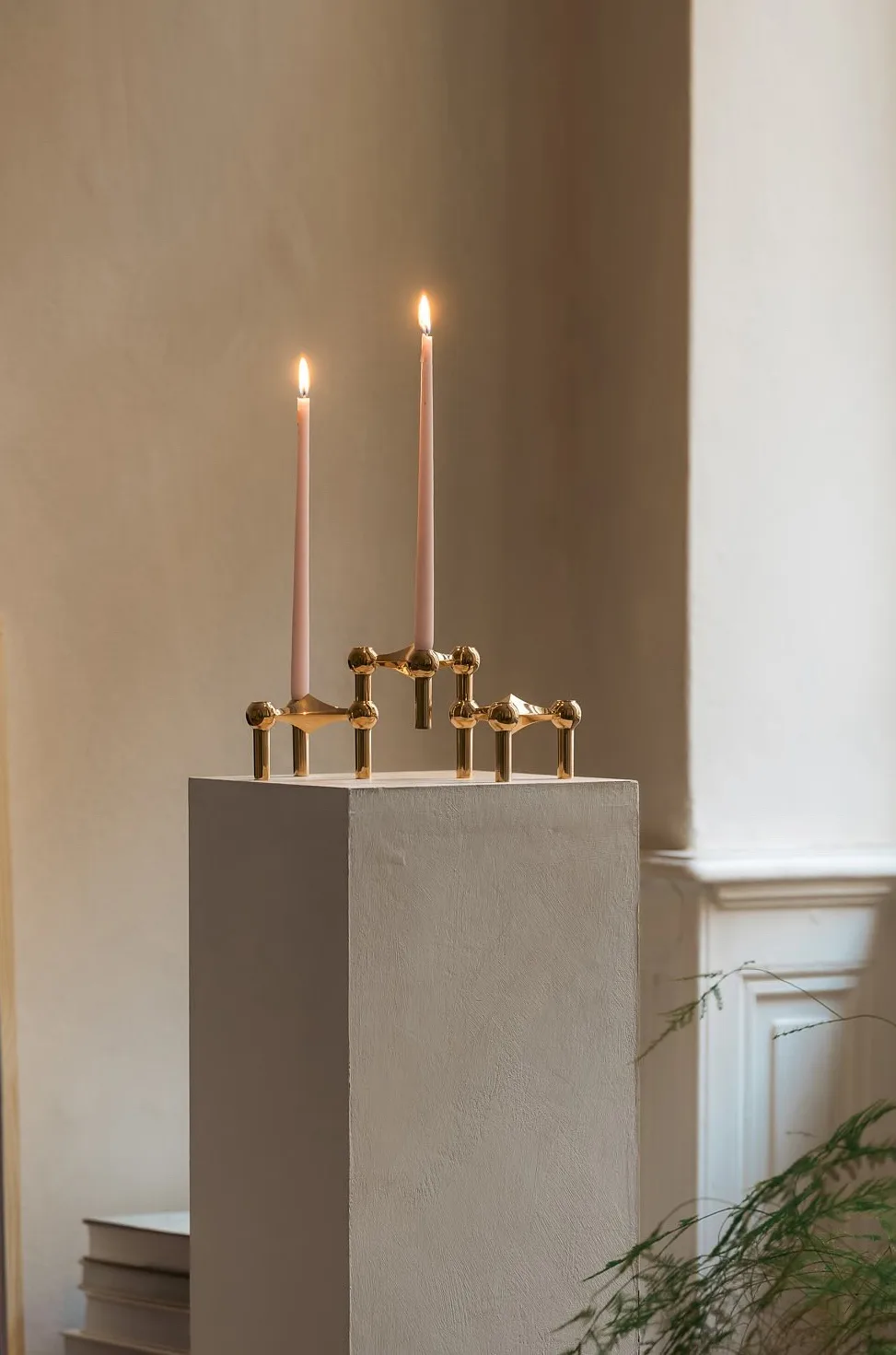 STOFF Nagel candle sticks 3-pack, brass STOFF Nagel