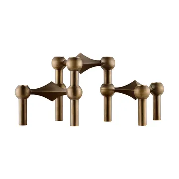 STOFF Nagel candle sticks 3-pack - Bronzed brass - STOFF Nagel
