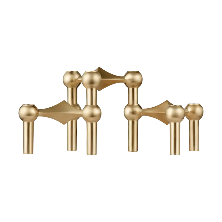 STOFF Nagel candle sticks 3-pack - Brushed brass - STOFF Nagel