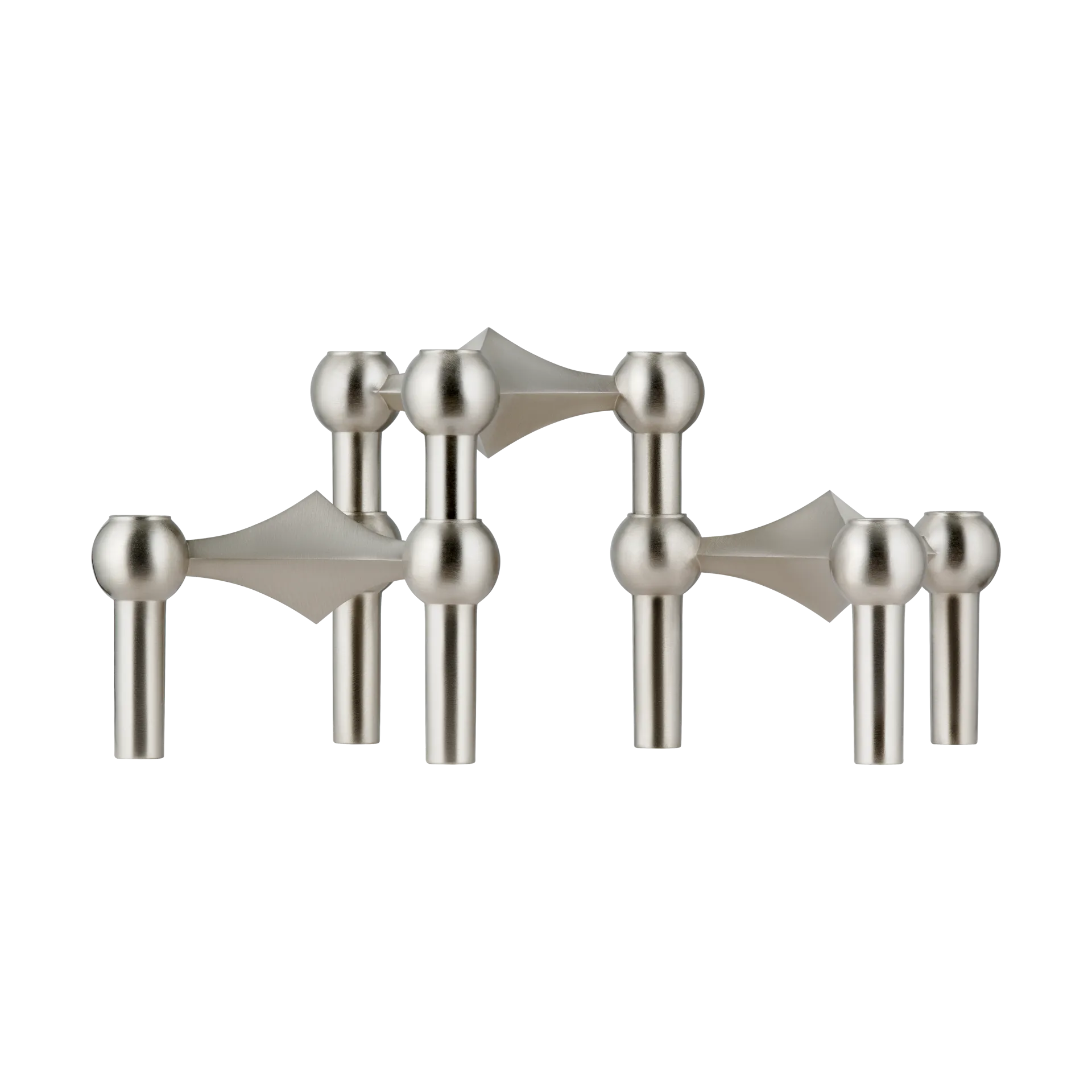 STOFF Nagel candle sticks 3-pack, Brushed chrome STOFF Nagel