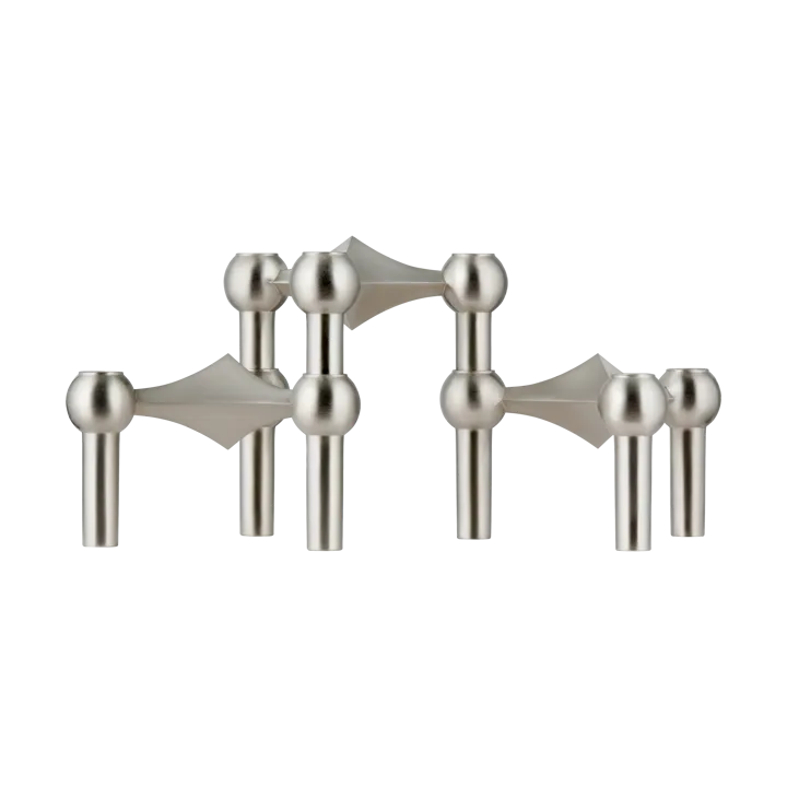 STOFF Nagel candle sticks 3-pack - Brushed chrome - STOFF Nagel