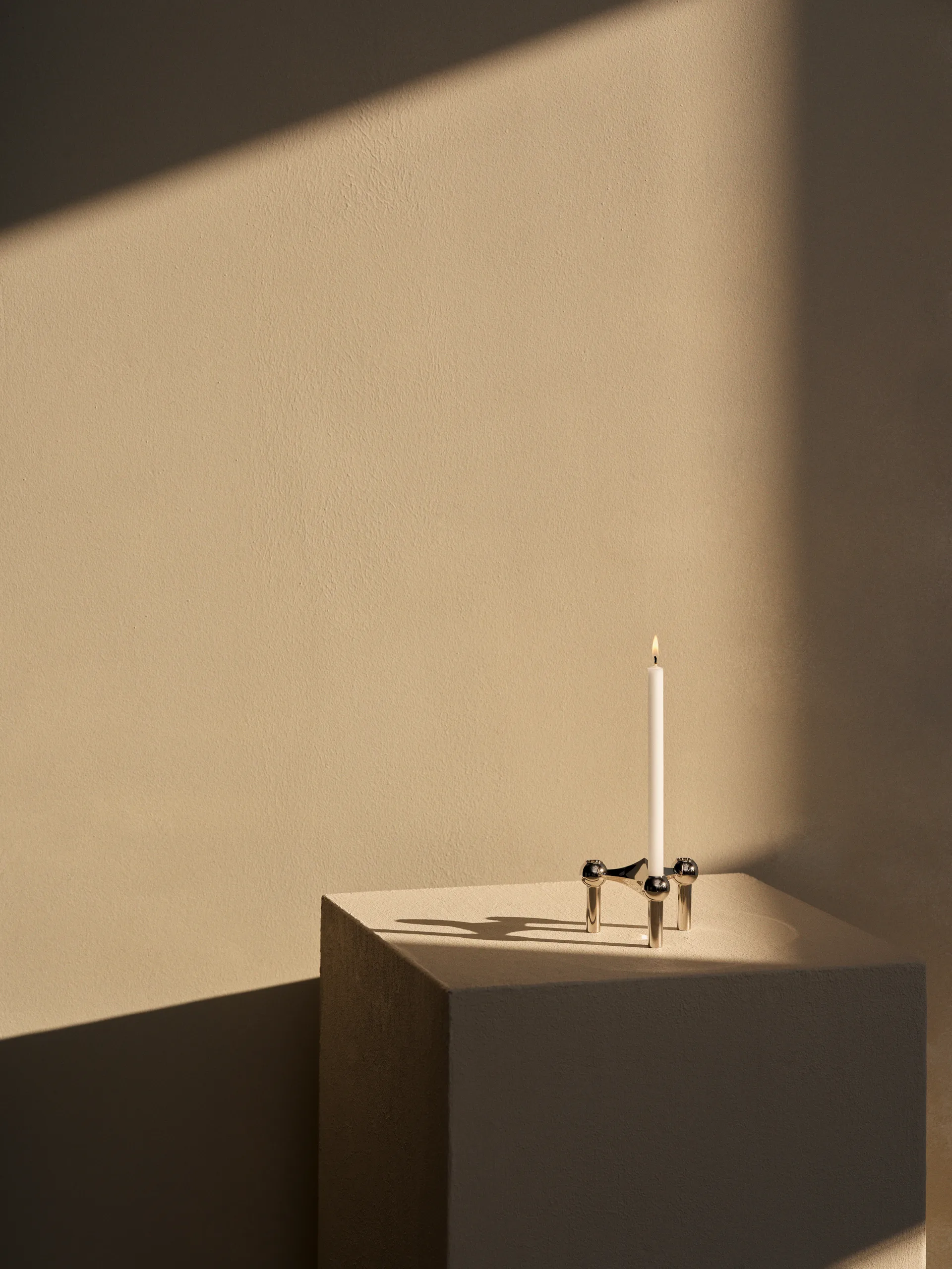 STOFF Nagel candlestick 3-pack + candles 12-pack,  STOFF Nagel