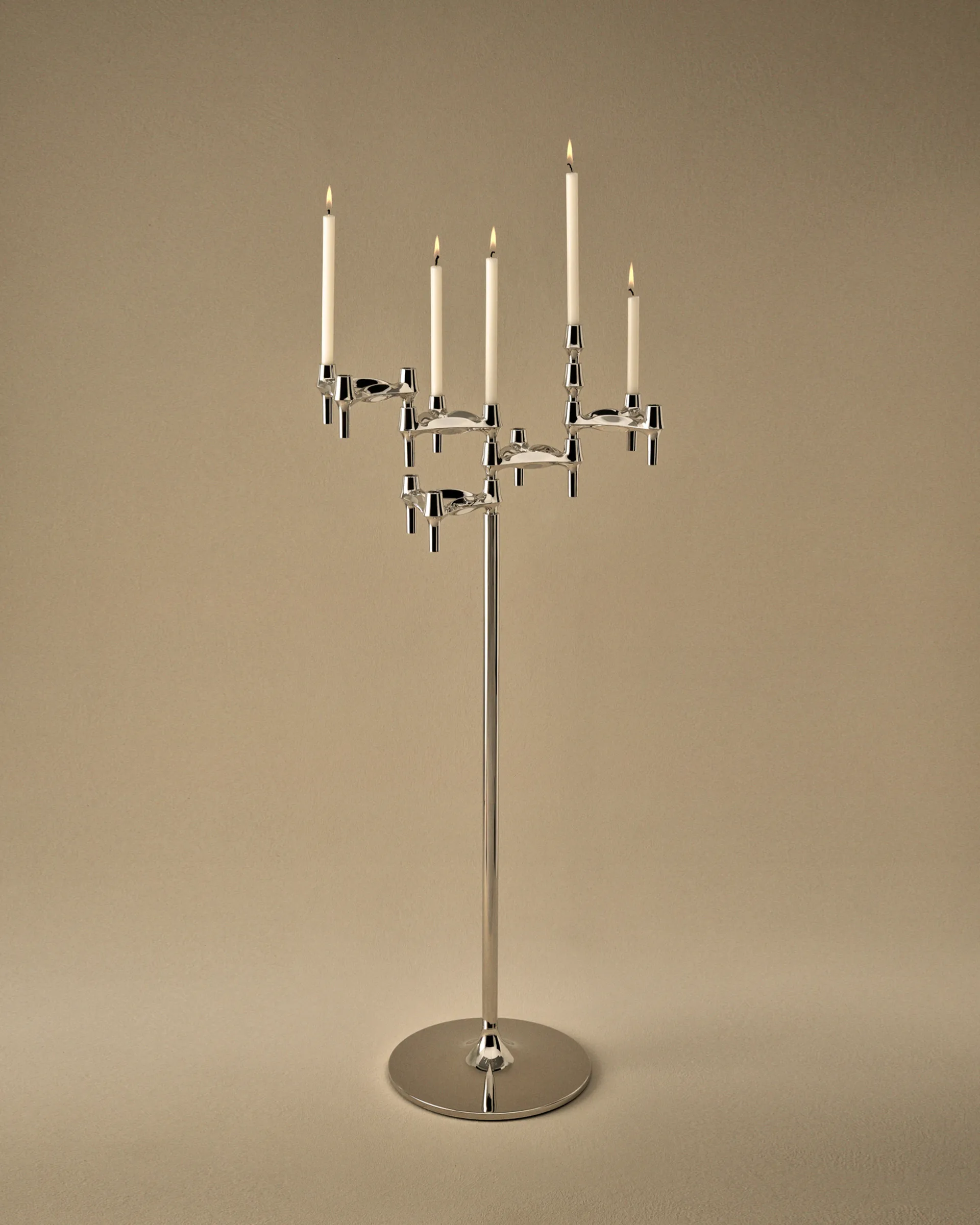 STOFF Nagel floor candle sticks 70 cm, Chrome STOFF Nagel
