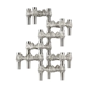 STOFF Nagel Quist candle holder - Brushed chrome - STOFF Nagel
