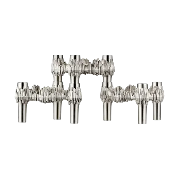 STOFF Nagel Quist candlestick 3-pack - Brushed chrome - STOFF Nagel