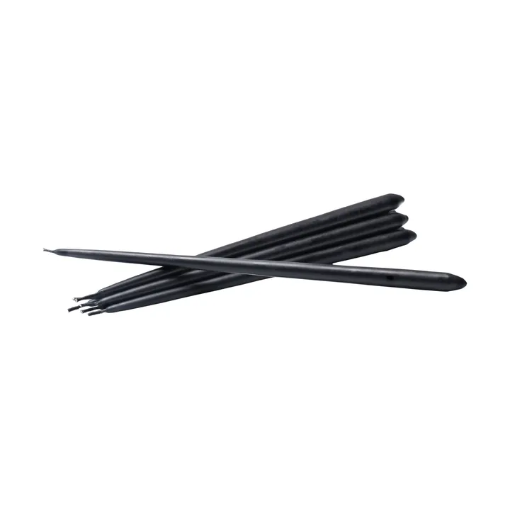 STOFF Nagel tapered candle by ester & erik 6-pack - black - STOFF Nagel