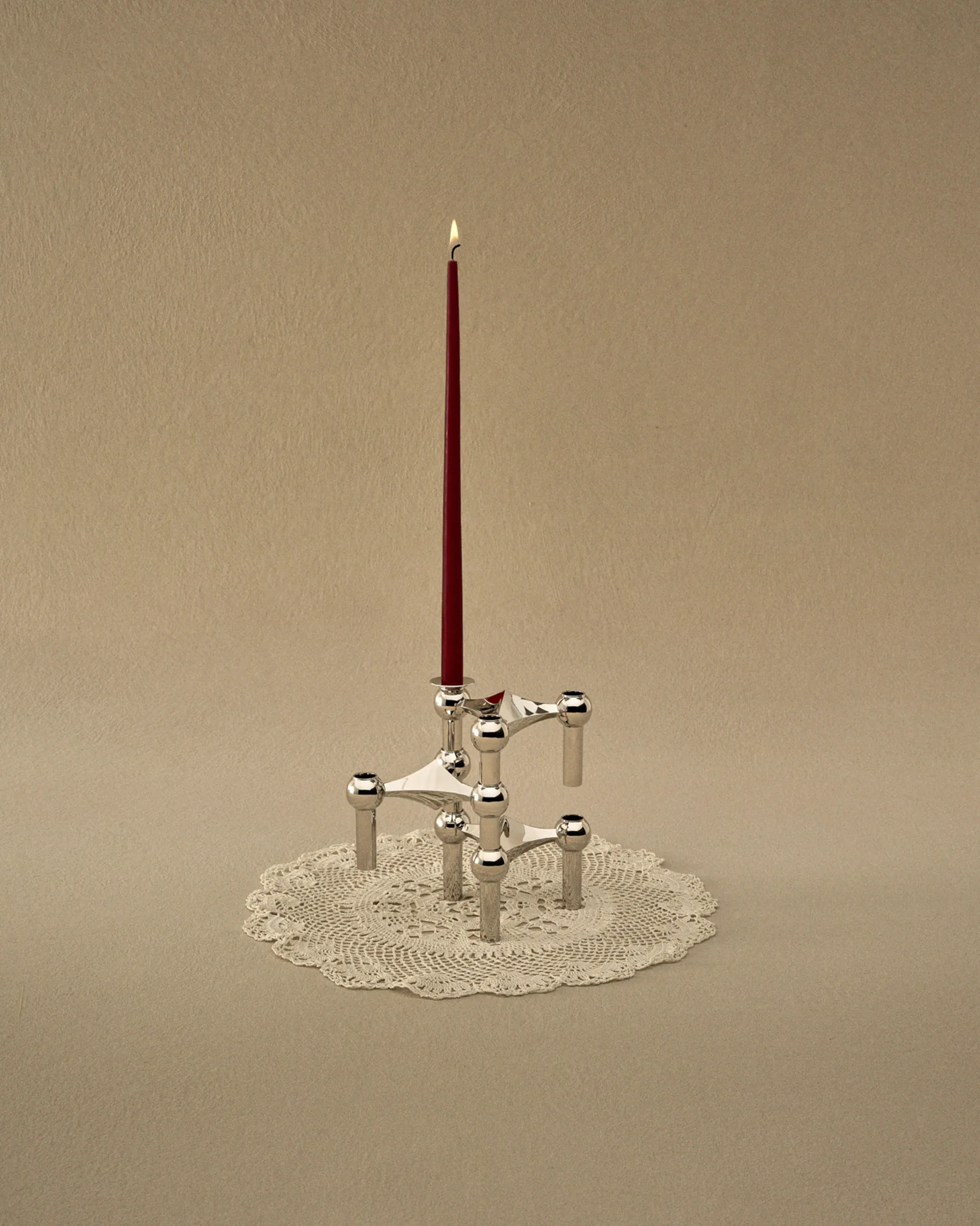 STOFF Nagel tapered candle by ester & erik 6-pack, Burgundy red STOFF Nagel