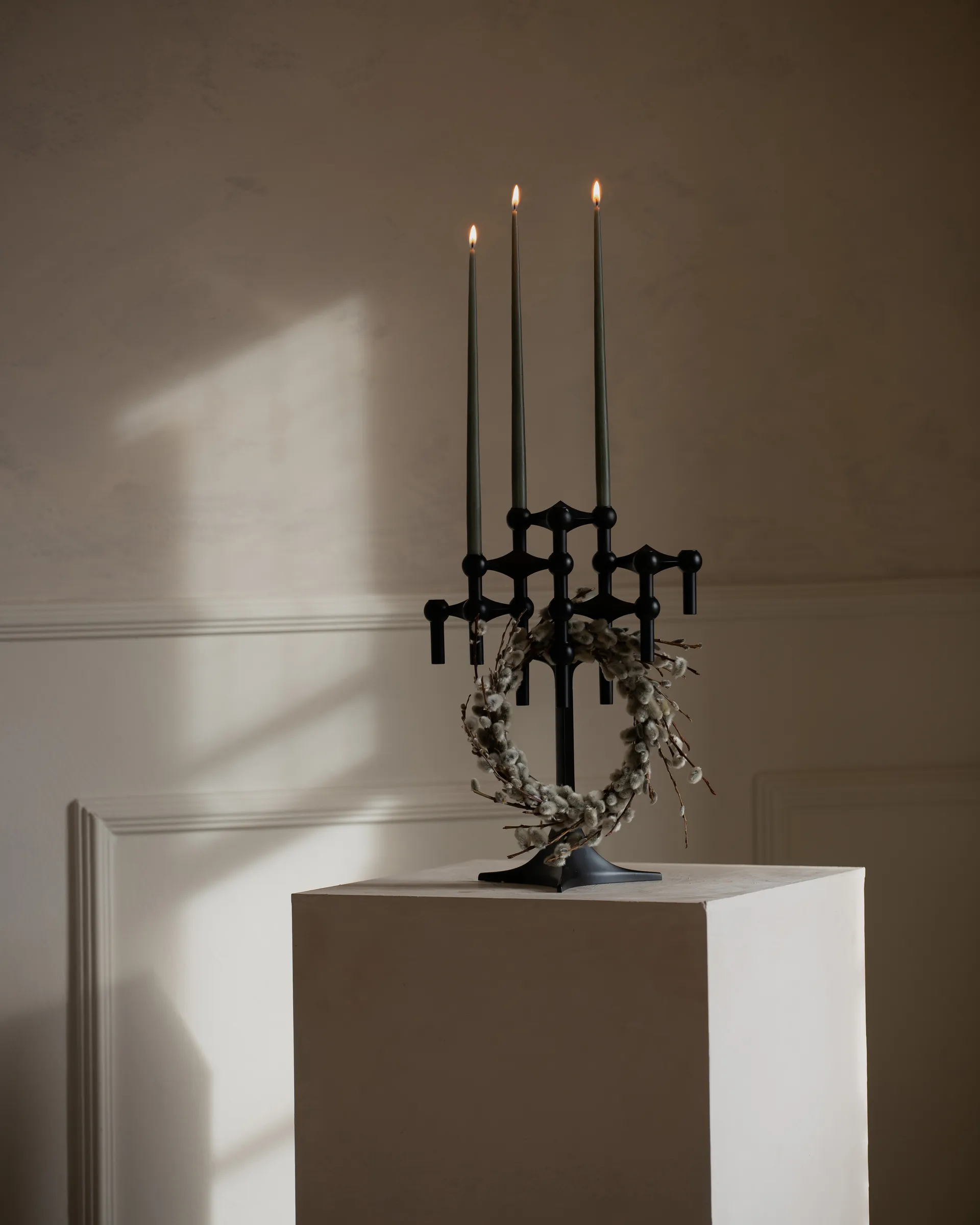 STOFF Nagel tapered candle by ester & erik 6-pack, Dusty green STOFF Nagel