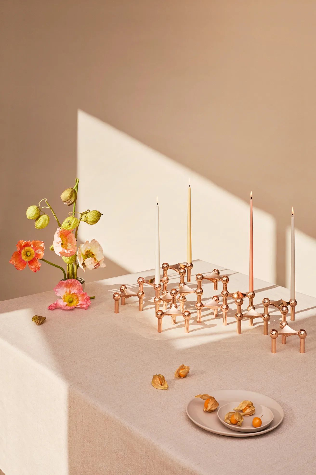 STOFF Nagel tapered candle by ester & erik 6-pack, dusty rose STOFF Nagel