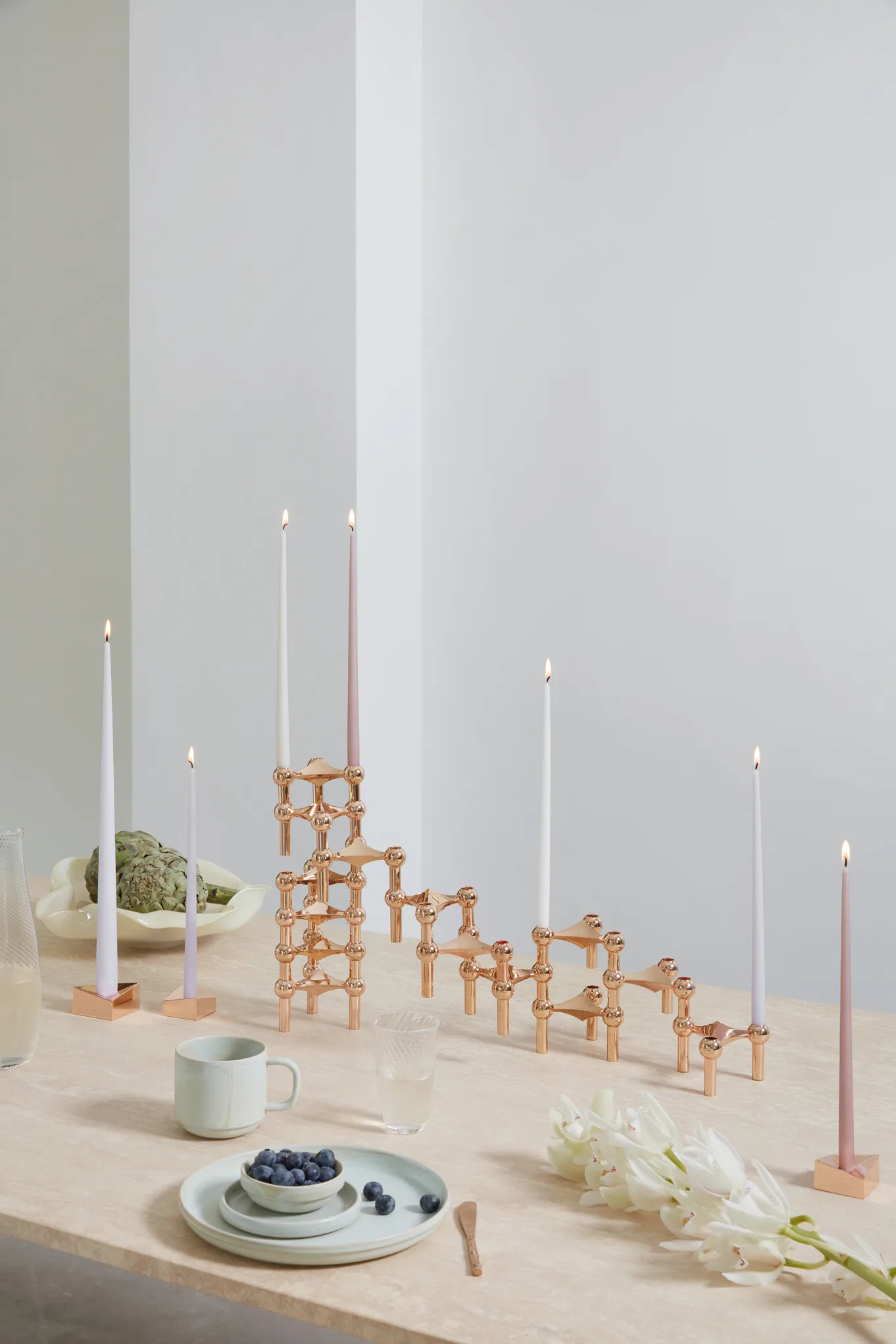 STOFF Nagel tapered candle by ester & erik 6-pack, dusty rose STOFF Nagel