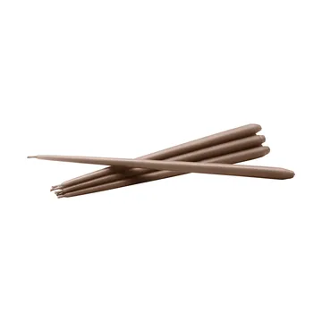 STOFF Nagel tapered candle by ester & erik 6-pack - Soft brown - STOFF Nagel