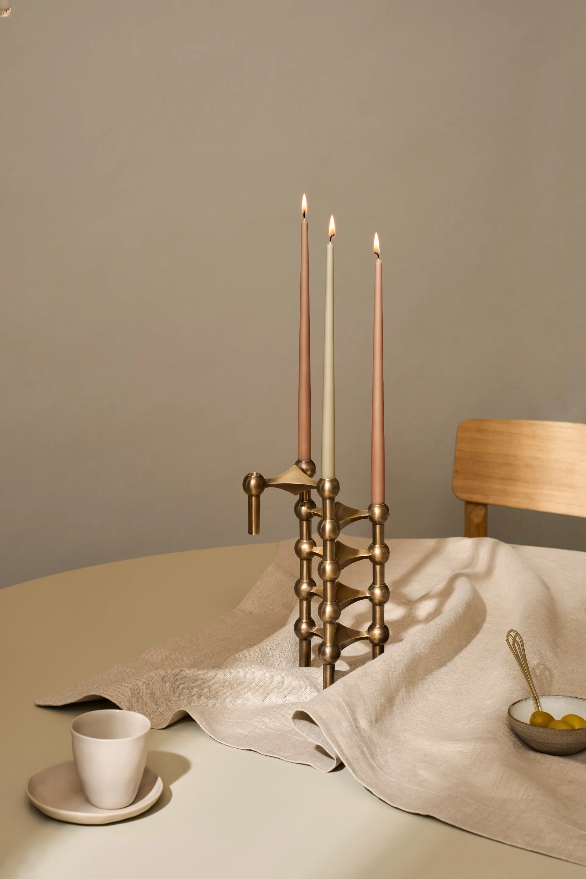 STOFF Nagel tapered candle by ester & erik 6-pack, Soft brown STOFF Nagel