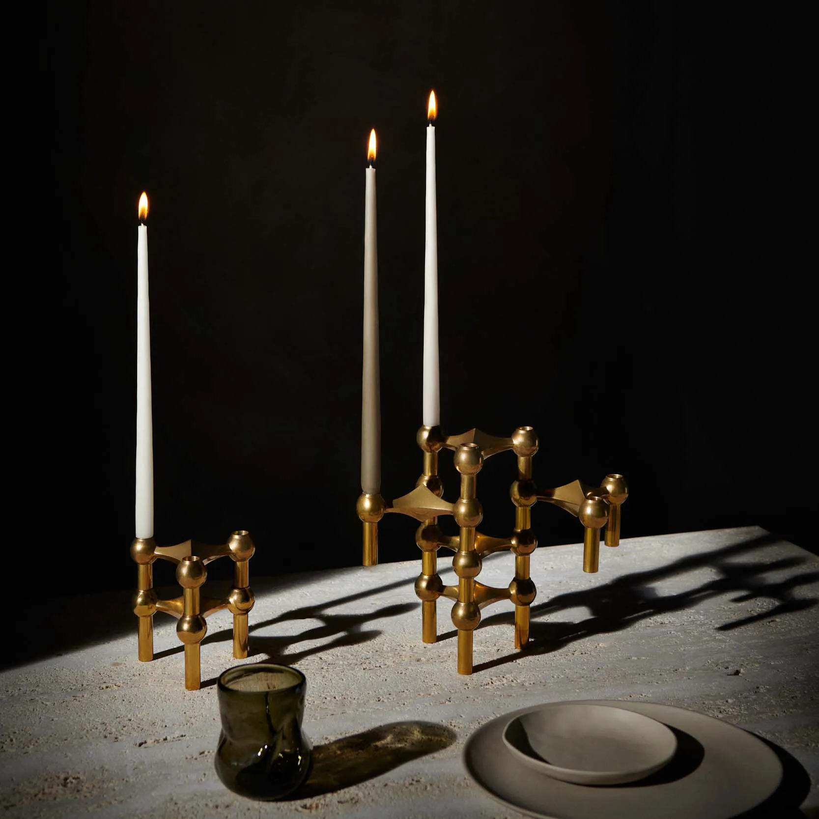 STOFF Nagel tapered candle by ester & erik 6-pack, Taupe STOFF Nagel