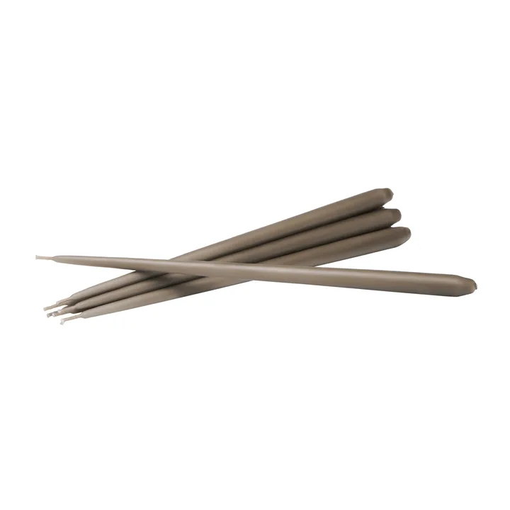 STOFF Nagel tapered candle by ester & erik 6-pack - Taupe - STOFF Nagel