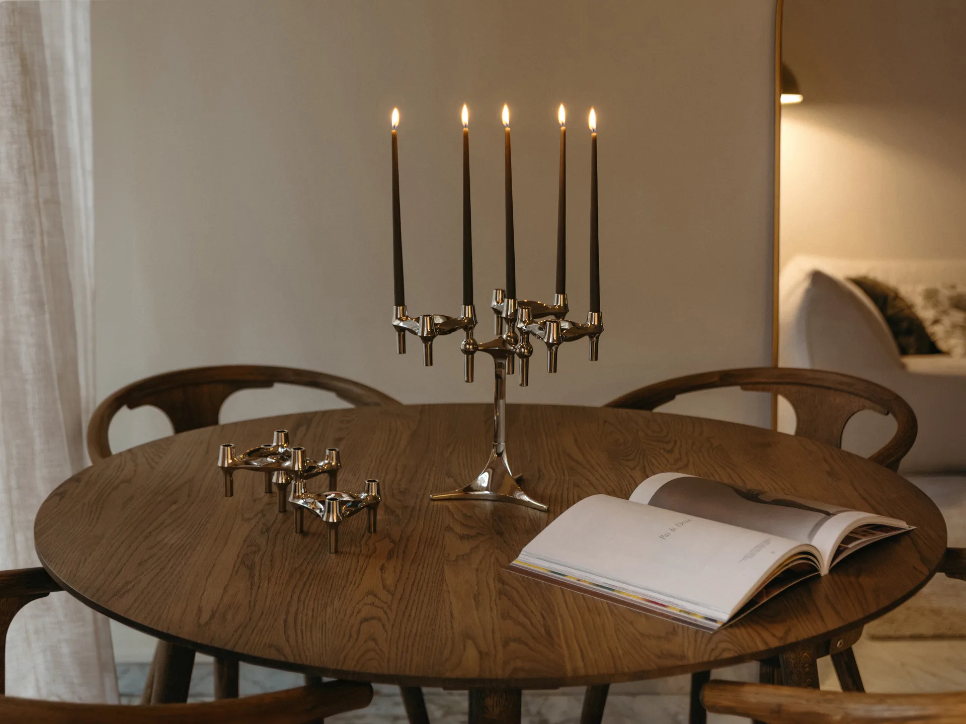 STOFF Nagel tapered candle by ester & erik 6-pack, Taupe STOFF Nagel