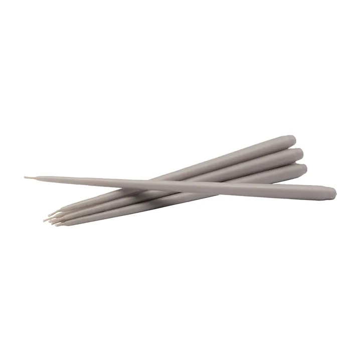 STOFF Nagel tapered candle by ester & erik 6-pack - Warm grey - STOFF Nagel